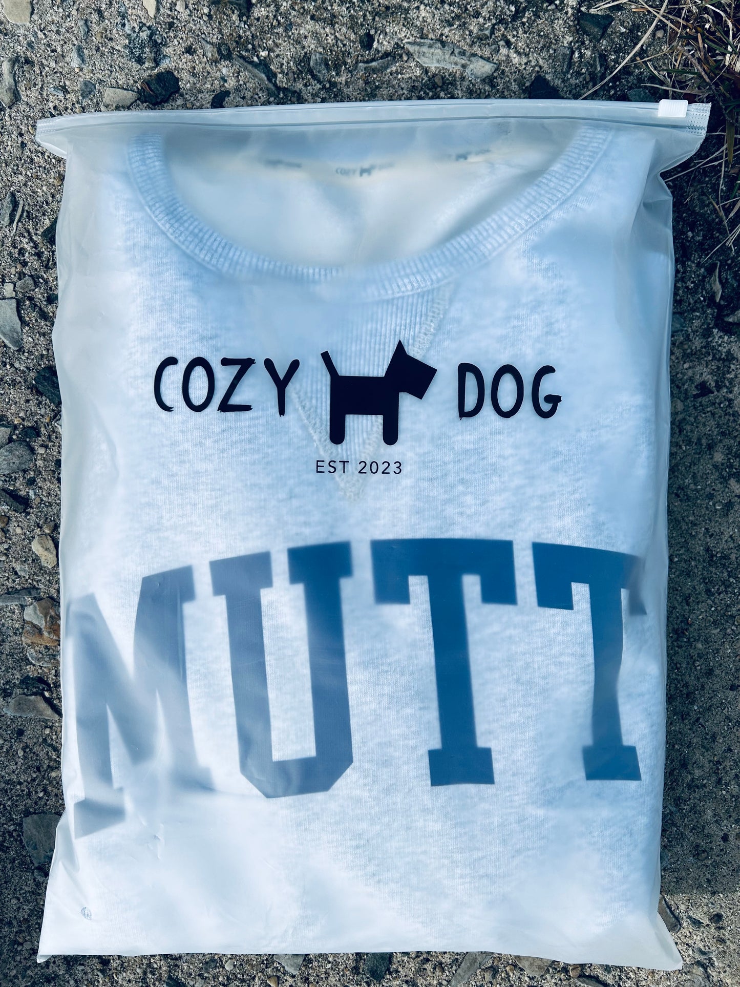GRAY COZYDOG SWEATSHIRT